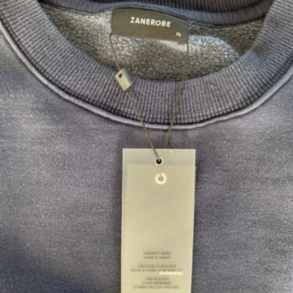 ZANEROBE LOWGO RAGLAN CREW SWEAT INDIGO- MEN'S XL - Picture 3 of 4